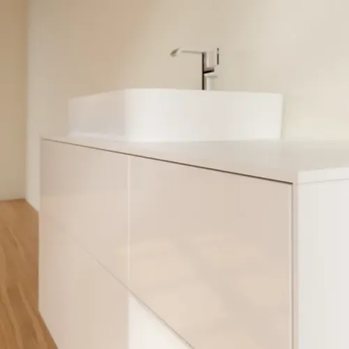 Villeroy & Boch Finion Тумба под раковину, с подсветкой, 3 выдвижных ящика, 1200 x 603 x 501 mm, Glossy White Lacquer / Glossy White Lacquer G401GFGF