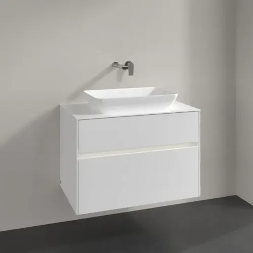 Villeroy & Boch Collaro Тумба под раковину, с подсветкой, 2 выдвижных ящика, 800 x 548 x 500 mm, Glossy White / Glossy White C108B0DH