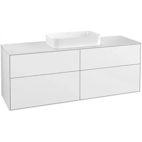 Villeroy & Boch Finion Тумба под раковину, с подсветкой, 4 выдвижных ящика, 1600 x 603 x 501 mm, Glossy White Lacquer G32100GF