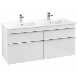 Villeroy & Boch Venticello Тумба под раковину, 4 выдвижных ящика, 1253 x 590 x 502 mm, Glossy White / Glossy White A93001DH