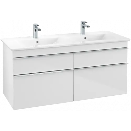 Villeroy & Boch Venticello Тумба под раковину, 4 выдвижных ящика, 1253 x 590 x 502 mm, Glossy White / Glossy White A93001DH