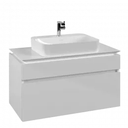 Villeroy & Boch Legato Тумба под раковину, 2 выдвижных ящика, 1000 x 550 x 500 mm, Glossy White / Glossy White B75600DH