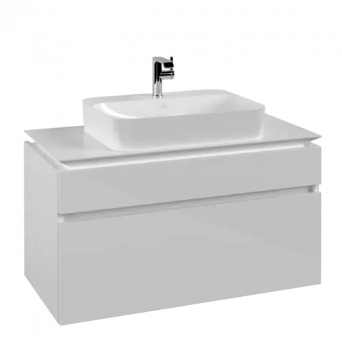 Villeroy & Boch Legato Тумба под раковину, 2 выдвижных ящика, 1000 x 550 x 500 mm, Glossy White / Glossy White B75600DH