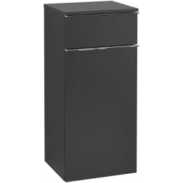 Villeroy & Boch Venticello Шкаф Боковой, 1 дверь, 1 выдвижной ящик, 404 x 866 x 372 mm, Black Matt Lacquer / Black Matt Lacquer A95001PD