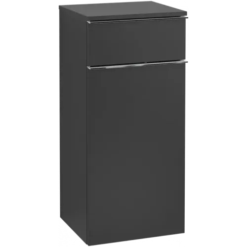 Villeroy & Boch Venticello Шкаф Боковой, 1 дверь, 1 выдвижной ящик, 404 x 866 x 372 mm, Black Matt Lacquer / Black Matt Lacquer A95001PD