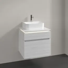 Villeroy & Boch Legato Тумба под раковину, с подсветкой, 2 выдвижных ящика, 600 x 550 x 500 mm, White Wood / White Wood B732L0E8