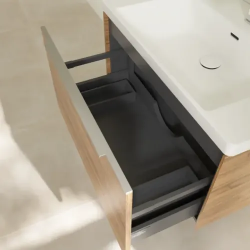 Villeroy & Boch Subway 3.0 Тумба под раковину, с подсветкой, 1 выдвижной ящик, 772 x 429 x 478 mm, Oak Kansas C573L0RH