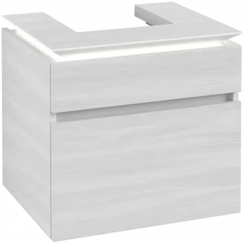 Villeroy & Boch Legato Тумба под раковину, с подсветкой, 2 выдвижных ящика, 600 x 550 x 500 mm, White Wood / White Wood B732L0E8