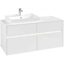 Villeroy & Boch Collaro Тумба под раковину, с подсветкой, 4 выдвижных ящика, 1200 x 548 x 500 mm, Glossy White / Glossy White C082B0DH