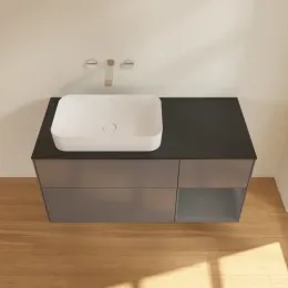 Villeroy & Boch Finion Тумба под раковину, с подсветкой, 3 выдвижных ящика, 1200 x 603 x 501 mm, Anthracite Matt Lacquer / Anthracite Matt Lacquer F692GKGK