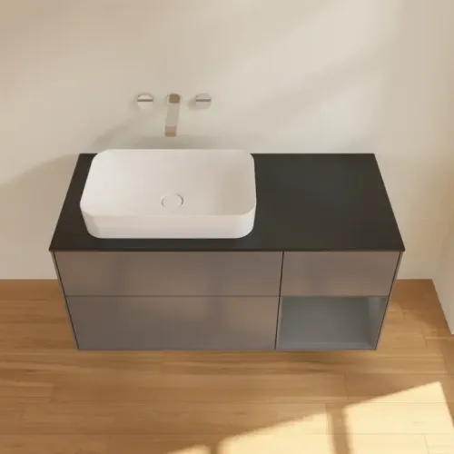 Villeroy & Boch Finion Тумба под раковину, с подсветкой, 3 выдвижных ящика, 1200 x 603 x 501 mm, Anthracite Matt Lacquer / Anthracite Matt Lacquer F692GKGK