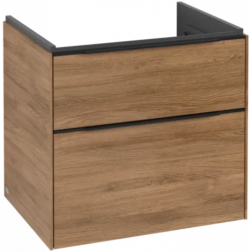 Villeroy & Boch Subway 3.0 Тумба под раковину, с подсветкой, 2 выдвижных ящика, 622 x 576 x 478 mm, Oak Kansas C576L1RH