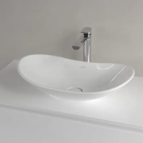 Villeroy & Boch My Nature Раковина для установки на столешницу, 610 x 360 x 150 mm, Альпийский белый CeramicPlus, без перелива 411060R1