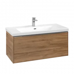 Villeroy & Boch Subway 3.0 Тумба под раковину, с подсветкой, 1 выдвижной ящик, 973 x 429 x 478 mm, Oak Kansas C569L0RH