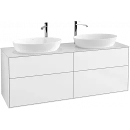 Villeroy & Boch Finion Тумба под раковину, с подсветкой, 4 выдвижных ящика, 1600 x 603 x 501 mm, Glossy White Lacquer G96100GF
