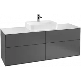 Villeroy & Boch Finion Тумба под раковину, с подсветкой, 4 выдвижных ящика, 1600 x 603 x 501 mm, Silk Grey Matt Lacquer G44100HJ