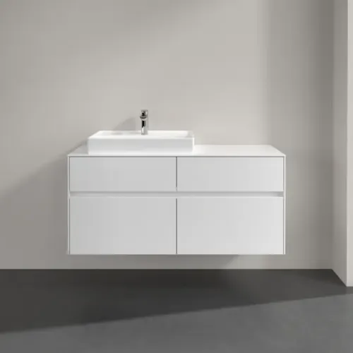 Villeroy & Boch Collaro Тумба под раковину, 4 выдвижных ящика, 1200 x 548 x 500 mm, Glossy White / Glossy White C08200DH