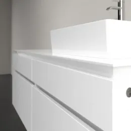 Villeroy & Boch Legato Тумба под раковину, с подсветкой, 4 выдвижных ящика, 1400 x 550 x 500 mm, Glossy White / Glossy White B616L0DH