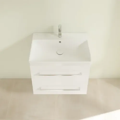 Villeroy & Boch Avento Тумба под раковину, 2 выдвижных ящика, 630 x 514 x 484 mm, Стекло белое A89000B4