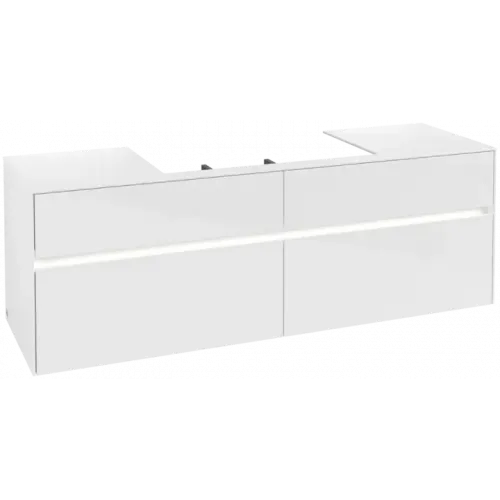 Villeroy & Boch Collaro Тумба под раковину, с подсветкой, 4 выдвижных ящика, 1600 x 548 x 500 mm, Glossy White / Glossy White C028B0DH