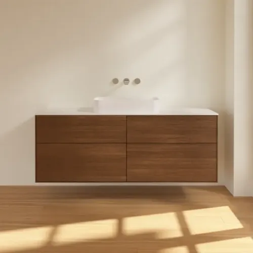 Villeroy & Boch Finion Тумба под раковину, 4 выдвижных ящика, 1600 x 603 x 501 mm, Walnut Veneer F73100GN