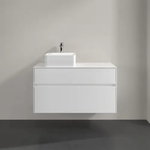 Villeroy & Boch Collaro Тумба под раковину, с подсветкой, 2 выдвижных ящика, 1000 x 548 x 500 mm, Glossy White / Glossy White C039B0DH