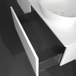 Villeroy & Boch Antao Тумба под раковину, с подсветкой, 2 выдвижных ящика, 1600 x 360 x 500 mm, лицевая поверхность без текстурированной отделки, Glossy White Lacquer / Glossy White Lacquer L39010GF