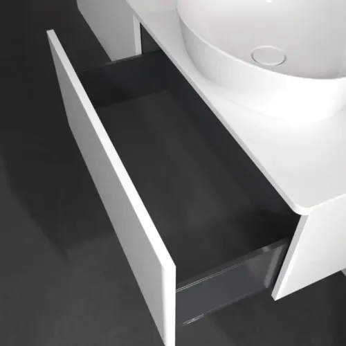 Villeroy & Boch Antao Тумба под раковину, с подсветкой, 2 выдвижных ящика, 1600 x 360 x 500 mm, лицевая поверхность без текстурированной отделки, Glossy White Lacquer / Glossy White Lacquer L39010GF