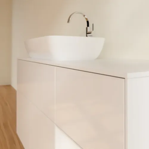 Villeroy & Boch Finion Тумба под раковину, с подсветкой, 3 выдвижных ящика, 1200 x 603 x 501 mm, Glossy White Lacquer / Glossy White Lacquer G811GFGF