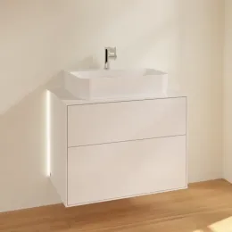 Villeroy & Boch Finion Тумба под раковину, с подсветкой, 2 выдвижных ящика, 800 x 603 x 501 mm, Glossy White Lacquer G09100GF