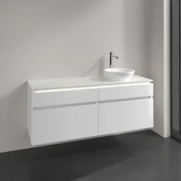 Villeroy & Boch Legato Тумба под раковину, с подсветкой, 4 выдвижных ящика, 1400 x 550 x 500 mm, Glossy White / Glossy White B590L0DH