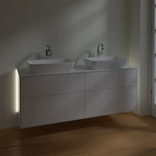Villeroy & Boch Finion Тумба под раковину, с подсветкой, 4 выдвижных ящика, 1600 x 603 x 501 mm, Glossy White Lacquer G84100GF