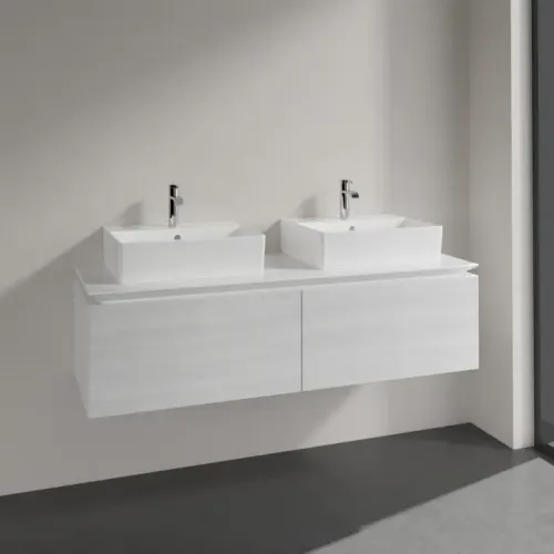 Villeroy & Boch Legato Тумба под раковину, 2 выдвижных ящика, 1400 x 380 x 500 mm, White Wood / White Wood B66800E8