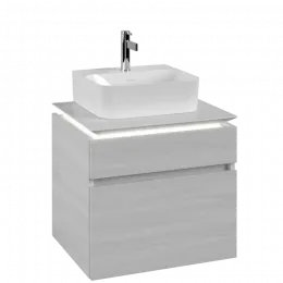 Villeroy & Boch Legato Тумба под раковину, с подсветкой, 2 выдвижных ящика, 600 x 550 x 500 mm, White Wood / White Wood B732L0E8