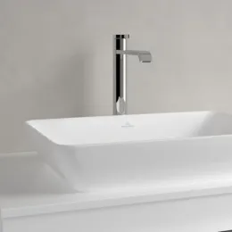 Villeroy & Boch Venticello Надстраиваемый полуутопленный умывальник, 555 x 360 x 110 mm, Stone White CeramicPlus, с переливом 411355RW