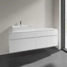 Villeroy & Boch Legato Тумба под раковину, 4 выдвижных ящика, 1600 x 550 x 500 mm, Glossy White / Glossy White B67300DH