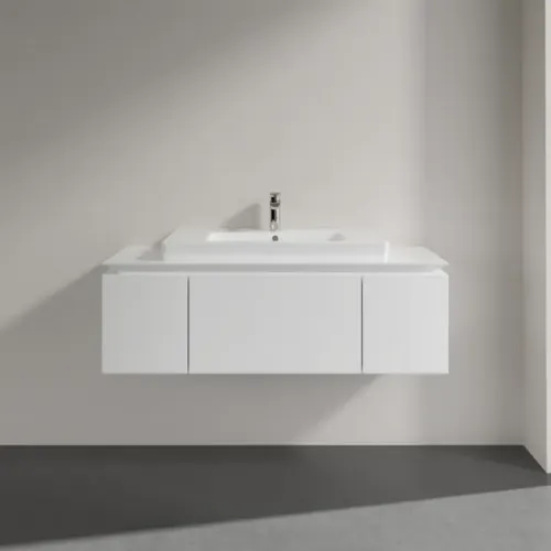 Villeroy & Boch Legato Тумба под раковину, 3 выдвижных ящика, 1200 x 380 x 500 mm, Glossy White / Glossy White B69600DH