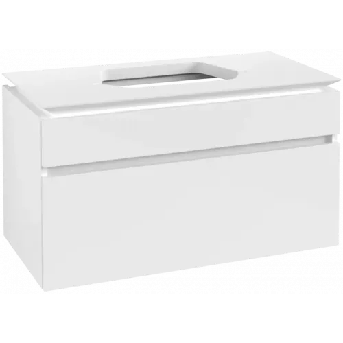 Villeroy & Boch Legato Тумба под раковину, 2 выдвижных ящика, 1000 x 550 x 500 mm, Glossy White / Glossy White B75600DH