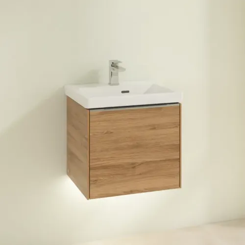Villeroy & Boch Subway 3.0 Тумба под раковину, с подсветкой, 1 выдвижной ящик, 473 x 429 x 408 mm, Oak Kansas C580L0RH