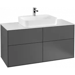 Villeroy & Boch Finion Тумба под раковину, с подсветкой, 4 выдвижных ящика, 1200 x 603 x 501 mm, Silk Grey Matt Lacquer G38100HJ