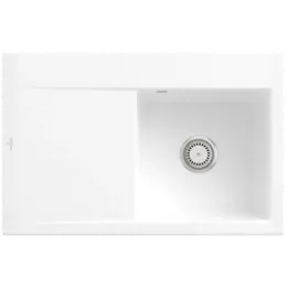 Villeroy & Boch Subway Style 45 Мойка, включая Комплект слива с ручным управлением, выкл Керамика, 780 x 510 mm, Альпийский белый CeramicPlus 334701R1