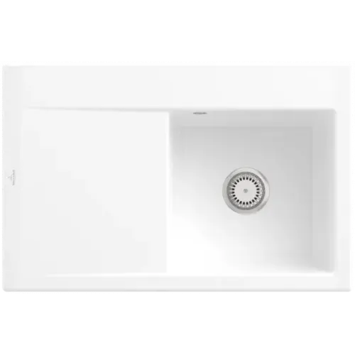 Villeroy & Boch Subway Style 45 Мойка, включая Комплект слива с ручным управлением, выкл Керамика, 780 x 510 mm, Альпийский белый CeramicPlus 334701R1