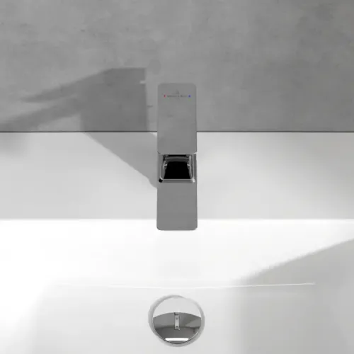 Villeroy & Boch Subway 3.0 Смеситель для раковины однорычажный с комплектом слива со стяжкой, Хром TVW11200200061
