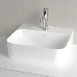Villeroy & Boch Finion Раковина компактная, 430 x 390 x 140 mm, Альпийский белый CeramicPlus, без перелива, шлифованный 43644LR1