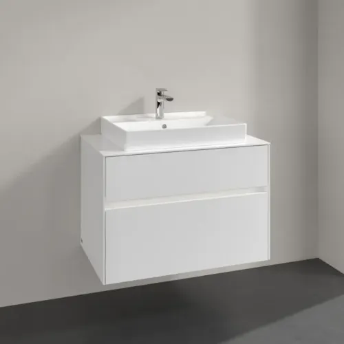 Villeroy & Boch Collaro Тумба под раковину, с подсветкой, 2 выдвижных ящика, 800 x 548 x 500 mm, Glossy White / Glossy White C080B0DH