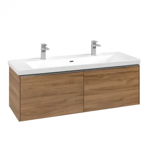 Villeroy & Boch Subway 3.0 Тумба под раковину, 2 выдвижных ящика, 1272 x 429 x 478 mm, Oak Kansas C60100RH