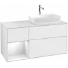 Villeroy & Boch Finion Тумба под раковину, с подсветкой, 3 выдвижных ящика, 1200 x 603 x 501 mm, Glossy White Lacquer / Glossy White Lacquer F801GFGF