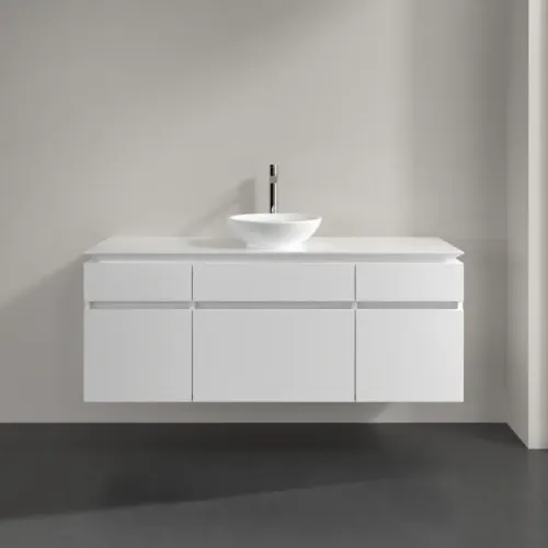 Villeroy & Boch Legato Тумба под раковину, 5 выдвижных ящиков, 1400 x 550 x 500 mm, Glossy White / Glossy White B58600DH