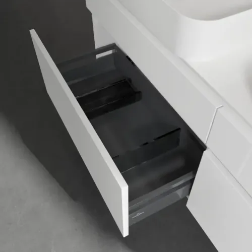 Villeroy & Boch Legato Тумба под раковину, 4 выдвижных ящика, 1600 x 550 x 500 mm, Glossy White / Glossy White B76800DH