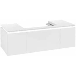 Villeroy & Boch Legato Тумба под раковину, с подсветкой, 3 выдвижных ящика, 1200 x 380 x 500 mm, Glossy White / Glossy White B696L0DH